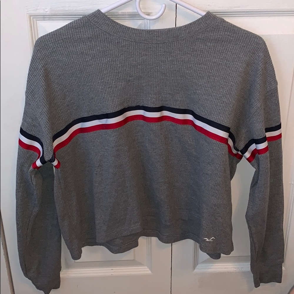 Cropped waffled long sleeve tee | Hollister